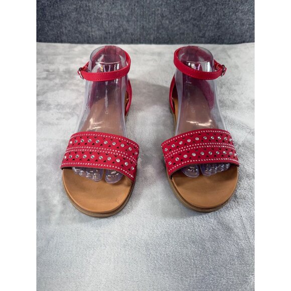 Andiamo Women's shoes 8M red strap sandels with rhinestones - Picture 10 of 16